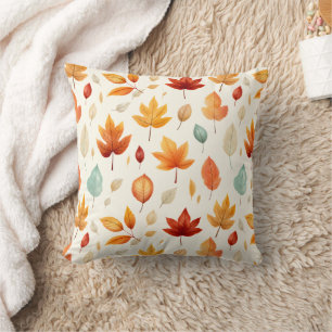 Boho Autumn Pattern Warm Cosy Fall Aesthetic Cushion