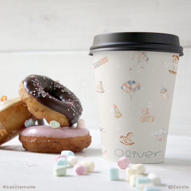 Boho Autumn Personalised Baby Shower Paper Cup (Boho Autumn Personalized Baby Shower Paper Cup)