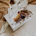 Boho Autumn Wildflower | Beige Folded Photo Thank You Card<br><div class="desc">Introducing our stunning boho autumn wildflower | beige folded photo thank you card, which embraces a simple and modern design reflecting the beauty of nature. Featuring pressed dried fall watercolor flowers and terracotta leaves, it captures the essence of October's burnt orange hues, creating a minimalist yet classic design that exudes...</div>
