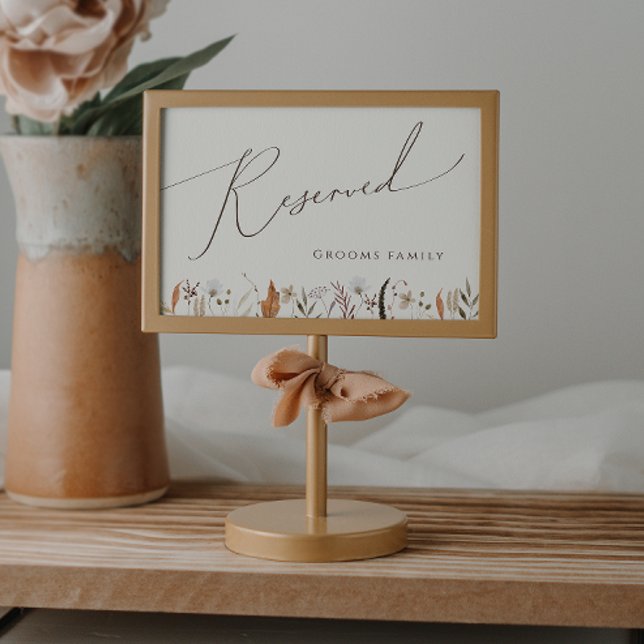 Boho Autumn Wildflower | Beige Reserved Sign (Creator Uploaded)