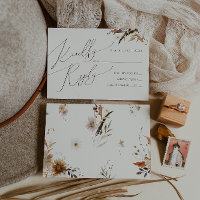 Boho Autumn Wildflower | Beige RSVP Card