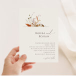 Boho Autumn Wildflower | Beige Wedding Invitation<br><div class="desc">Introducing our stunning boho autumn wildflower | beige wedding invitation, which embraces a simple and modern design reflecting the beauty of nature. Featuring pressed dried fall watercolor flowers and terracotta leaves, it captures the essence of October's burnt orange hues, creating a minimalist yet classic design that exudes warmth and charm....</div>