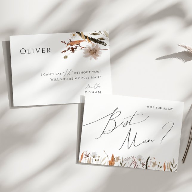 Boho Autumn Wildflower | Best Man Proposal Card (Creator Uploaded)
