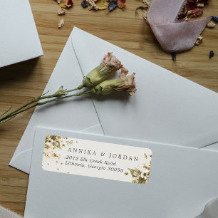 Boho Autumn Wildflower   Botanical Return Address Label
