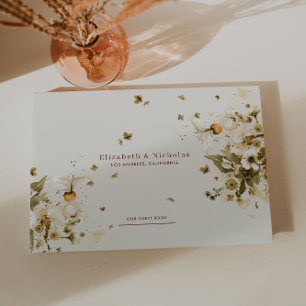 Boho Autumn Wildflower   Botanical Wedding Guest Book