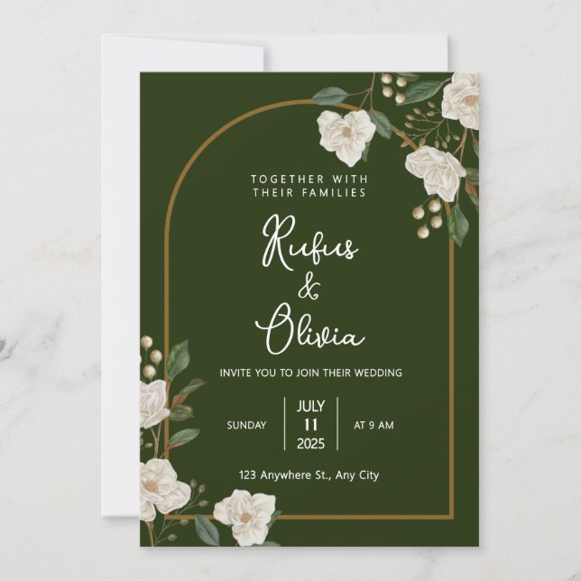 Boho Autumn Wildflower | Botanical Wedding Invitat Invitation (Front)