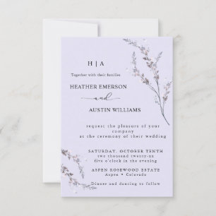 Boho Autumn Wildflower Botanical wedding Invitation