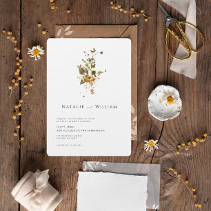Boho Autumn Wildflower Botanical Wedding Invitation