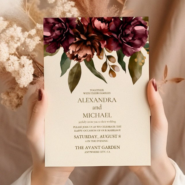 Boho Autumn Wildflower Botanical Wedding  Invitation (Creator Uploaded)