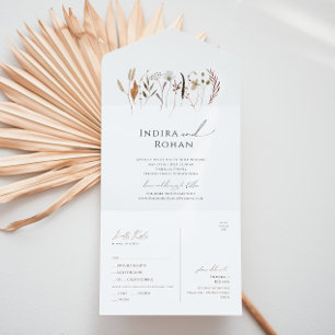 Boho Autumn Wildflower   Casual Seal And Send All In One Invitation