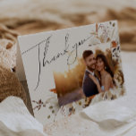 Boho Autumn Wildflower | Folded Photo Thank You Card<br><div class="desc">Introducing our stunning boho autumn wildflower | folded photo thank you card, which embraces a simple and modern design reflecting the beauty of nature. Featuring pressed dried fall watercolor flowers and terracotta leaves, it captures the essence of October's burnt orange hues, creating a minimalist yet classic design that exudes warmth...</div>