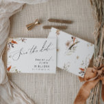 Boho Autumn Wildflower | Horizontal  Save The Date<br><div class="desc">Introducing our stunning boho autumn wildflower | horizontal save the date, which embraces a simple and modern design reflecting the beauty of nature. Featuring pressed dried fall watercolor flowers and terracotta leaves, it captures the essence of October's burnt orange hues, creating a minimalist yet classic design that exudes warmth and...</div>