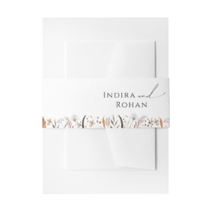 Boho Autumn Wildflower   Invitation Belly Band