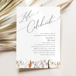 Boho Autumn Wildflower   Let's Celebrate Invitation