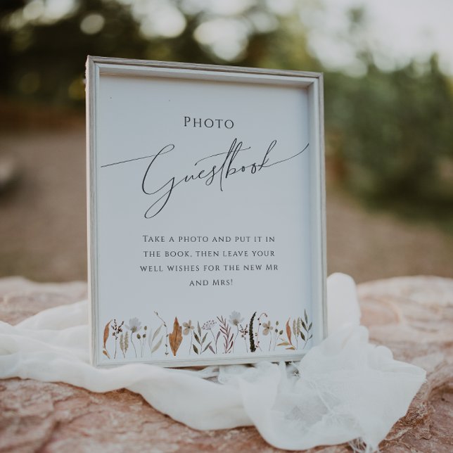 Boho Autumn Wildflower | Photo Guest Book Sign (Creator Uploaded)