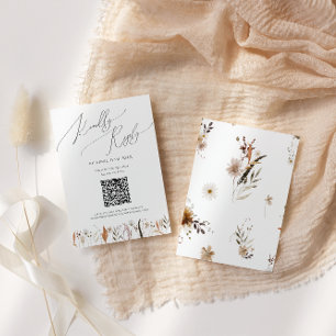 Boho Autumn Wildflower QR Code RSVP Card