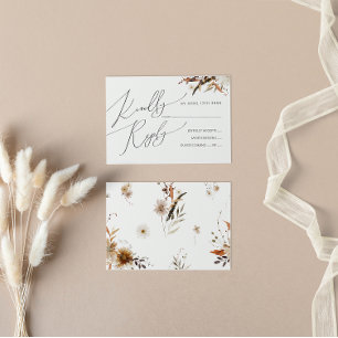 Boho Autumn Wildflower   RSVP Card