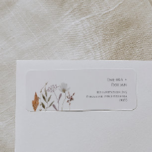 Boho Autumn Wildflower Simple Return Address Label