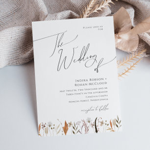 Boho Autumn Wildflower   The Wedding Of Invitation