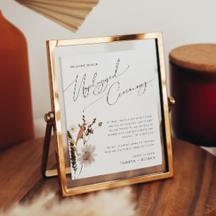 Boho Autumn Wildflower   Unplugged Ceremony Poster