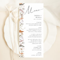 Boho Autumn Wildflower | Wedding Dinner Menu