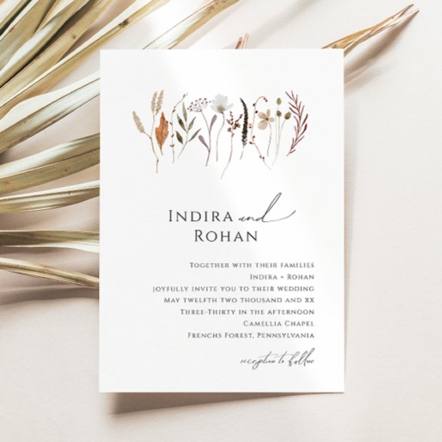 Boho Autumn Wildflower | Wedding Invitation (Creator Uploaded)