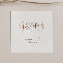 Boho Autumn Wildflower | Wedding Napkins