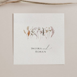 Boho Autumn Wildflower Wedding Napkins