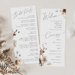 Boho Autumn Wildflower | Wedding Program<br><div class="desc">Introducing our stunning boho autumn wildflower | wedding program which embraces a simple and modern design reflecting the beauty of nature. Featuring pressed dried fall watercolor flowers and terracotta leaves, it captures the essence of October's burnt orange hues, creating a minimalist yet classic design that exudes warmth and charm. The...</div>