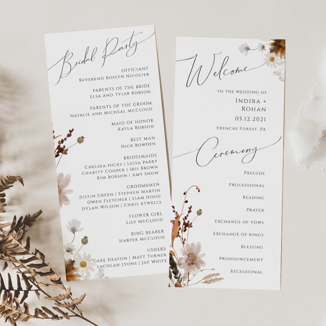 Boho Autumn Wildflower | Wedding Program (Creator Uploaded)
