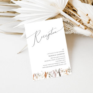 Boho Autumn Wildflower Wedding Reception Card