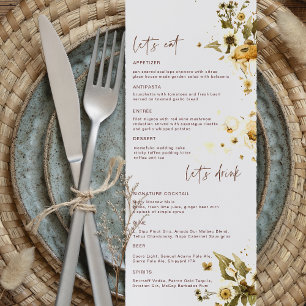 Boho Autumn Wildflowers   Wedding Menu