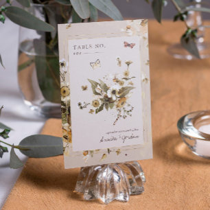 Boho Autumn Wildflowers   Wedding Table Number