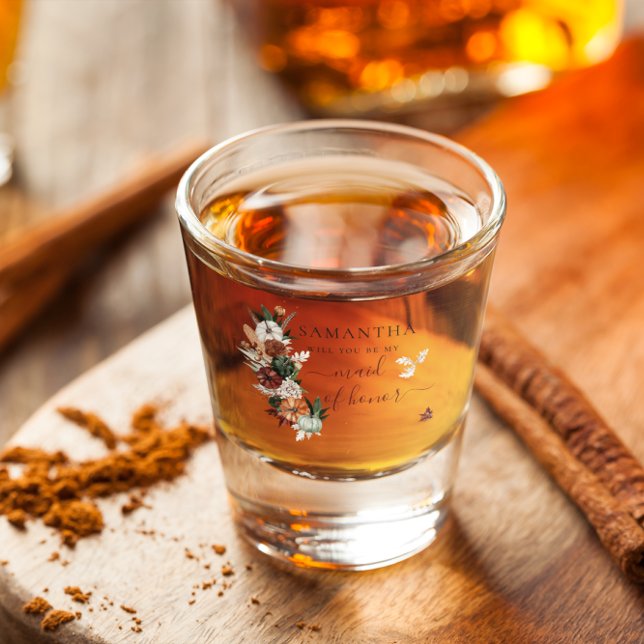 Boho Autumn | Will you be my Maid of Honour Shot Glass (Creator Uploaded)