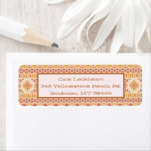 Boho Aztec Mudcloth Return Address Return Address Label