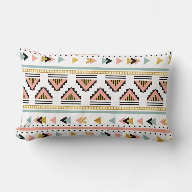 Boho, Aztec style. Lumbar Cushion (Front)