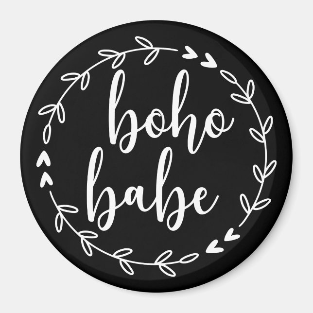Boho Babe Wreath in White Magnet (Front)