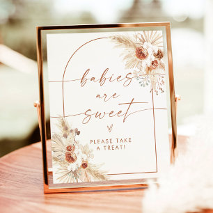 Boho Babies Are Sweet Baby Shower Dessert Sign