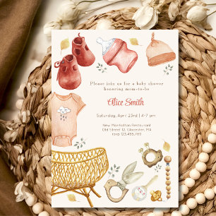 Boho baby accessories Baby shower Invitation