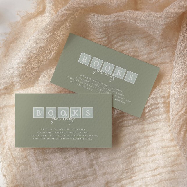 Boho Baby Blocks Green Books for Baby Enclosure Card (Creator Uploaded)