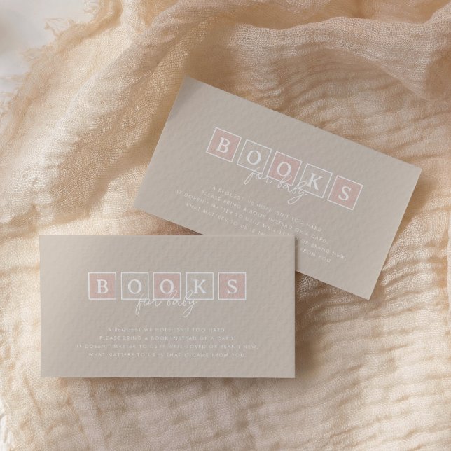 Boho Baby Blocks Pink Books for Baby Enclosure Card (Creator Uploaded)