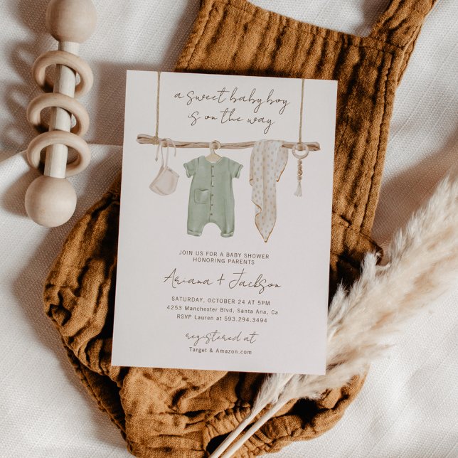 Boho Baby Boy Couple's Shower Invitation (Creator Uploaded)