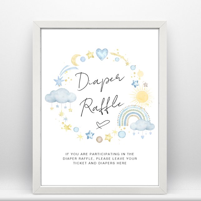 Boho Baby Boy Shower Diaper Raffle Sign (Creator Uploaded)