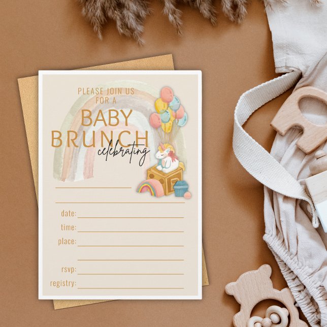 BOHO Baby Brunch | Baby Shower Fill In Invitation (Creator Uploaded)
