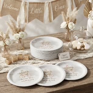 Boho Baby Carriage Aqiqah Unisex Muslim Newborn Paper Plate