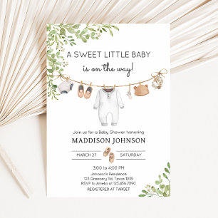 Boho Baby Clothes Baby Shower Invitation