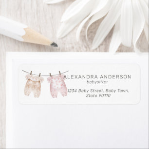 Boho Baby Clothes Babysitter Return Address Label