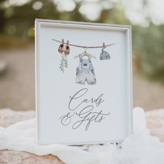 Boho Baby Clothes Boy Baby Shower Cards and Gifts Poster (Creator Uploaded)