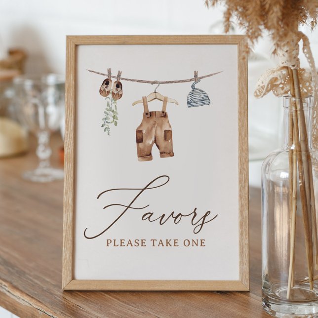 Boho Baby Clothes Boy Baby Shower Favours Sign (Creator Uploaded)