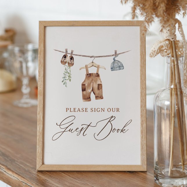 Boho Baby Clothes Boy Baby Shower Guest Book Sign (Creator Uploaded)